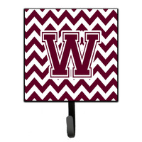 "Caroline's Treasures Letter W Chevron Maroon and White Leash or Key Holder CJ1051-WSH4, Small, Multicolor"