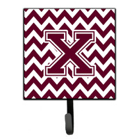 "Caroline's Treasures Letter X Chevron Maroon and White Leash or Key Holder CJ1051-XSH4, Small, Multicolor"