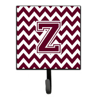 "Caroline's Treasures Letter Z Chevron Maroon and White Leash or Key Holder CJ1051-ZSH4, Small, Multicolor"