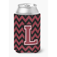 "Caroline's Treasures CJ1052-LCC Letter L Chevron Garnet and Black Can or Bottle Hugger, Multicolor"