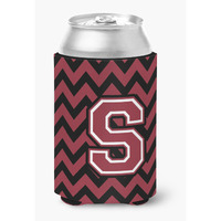 "Caroline's Treasures CJ1052-SCC Letter S Chevron Garnet and Black Can or Bottle Hugger, Multicolor"