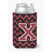 "Caroline's Treasures CJ1052-XCC Letter X Chevron Garnet and Black Can or Bottle Hugger, Multicolor"