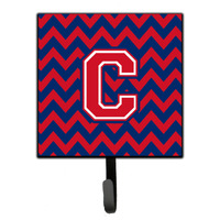 "Caroline's Treasures Letter C Chevron Yale Blue and Crimson Leash or Key Holder CJ1054-CSH4, Small, Multicolor"