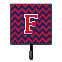 "Caroline's Treasures Letter F Chevron Yale Blue and Crimson Leash or Key Holder CJ1054-FSH4, Small, Multicolor"