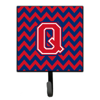 "Caroline's Treasures Letter Q Chevron Yale Blue and Crimson Leash or Key Holder CJ1054-QSH4, Small, Multicolor"