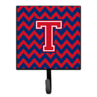 "Caroline's Treasures Letter T Chevron Yale Blue and Crimson Leash or Key Holder CJ1054-TSH4, Small, Multicolor"
