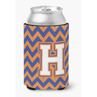"Caroline's Treasures CJ1060-HCC Letter H Chevron Blue and Orange #3 Can or Bottle Hugger, Multicolor"
