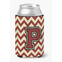 "Caroline's Treasures CJ1061-PCC Letter P Chevron Maroon and Gold Can or Bottle Hugger, Multicolor"