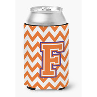 "Caroline's Treasures CJ1062-FCC Letter F Chevron Orange and Regalia Can or Bottle Hugger, Multicolor"