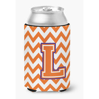 "Caroline's Treasures CJ1062-LCC Letter L Chevron Orange and Regalia Can or Bottle Hugger, Multicolor"