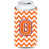 Letter O Chevron Orange and Regalia Tall Boy Beverage Insulator Hugger CJ1062-OTBC