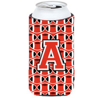 Letter A Football Scarlet and Grey Tall Boy Beverage Insulator Hugger CJ1067-ATBC