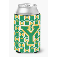 "Caroline's Treasures CJ1069-YCC Letter Y Football Green and Gold Can or Bottle Hugger, Multicolor"