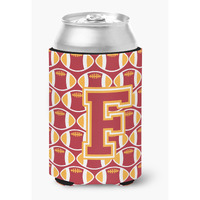 "Caroline's Treasures CJ1070-FCC Letter F Football Cardinal and Gold Can or Bottle Hugger, Multicolor"