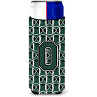 Letter O Football Green and White Ultra Beverage Insulators for slim cans CJ1071-OMUK