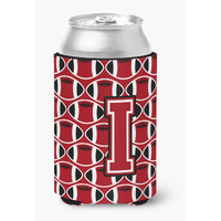 "Caroline's Treasures CJ1073-ICC Letter I Football Red, Black and White Can or Bottle Hugger, Multicolor"