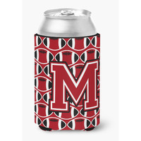 "Caroline's Treasures CJ1073-MCC Letter M Football Red, Black and White Can or Bottle Hugger, Multicolor"