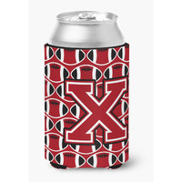 "Caroline's Treasures CJ1073-XCC Letter X Football Red, Black and White Can or Bottle Hugger, Multicolor"