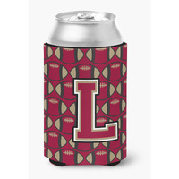 "Caroline's Treasures CJ1078-LCC Letter L Football Garnet and Gold Can or Bottle Hugger, Multicolor"
