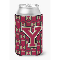 "Caroline's Treasures CJ1078-YCC Letter Y Football Garnet and Gold Can or Bottle Hugger, Multicolor"