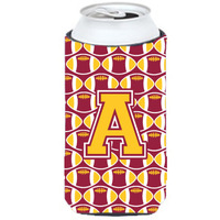 Letter A Football Maroon and Gold Tall Boy Beverage Insulator Hugger CJ1081-ATBC