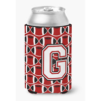 "Caroline's Treasures CJ1082-GCC Letter G Football Cardinal and White Can or Bottle Hugger, Multicolor"
