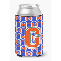 "Caroline's Treasures CJ1083-GCC Letter G Football Green, Blue and Orange Can or Bottle Hugger, Multicolor"