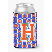 "Caroline's Treasures CJ1083-HCC Letter H Football Green, Blue and Orange Can or Bottle Hugger, Multicolor"