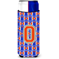 "Letter O Football Green, Blue and Orange Ultra Beverage Insulators for slim cans CJ1083-OMUK"