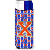 "Letter X Football Green, Blue and Orange Ultra Beverage Insulators for slim cans CJ1083-XMUK"