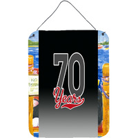 "Caroline's Treasures CJ1089DS1216 70 Years Wall or Door Hanging Prints, 16 x 12"", Multicolor"