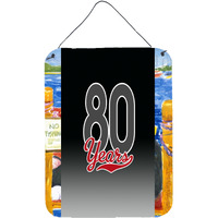 "Caroline's Treasures CJ1090DS1216 80 Years Wall or Door Hanging Prints, 16 x 12"", Multicolor"