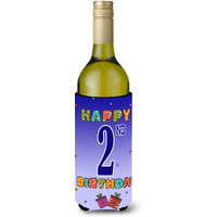 Happy 2nd Birthday Wine Bottle Beverage Insulator Hugger CJ1093LITERK
