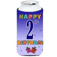 Happy 2nd Birthday Tall Boy Beverage Insulator Hugger CJ1093TBC