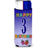 Happy 3rd Birthday Ultra Beverage Insulators for slim cans CJ1094MUK
