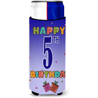 Happy 5th Birthday Ultra Beverage Insulators for slim cans CJ1096MUK