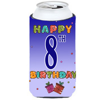 Happy 8th Birthday Tall Boy Beverage Insulator Hugger CJ1099TBC