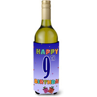 Happy 9th Birthday Wine Bottle Beverage Insulator Hugger CJ1100LITERK