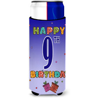 Happy 9th Birthday Ultra Beverage Insulators for slim cans CJ1100MUK