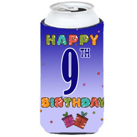 Happy 9th Birthday Tall Boy Beverage Insulator Hugger CJ1100TBC