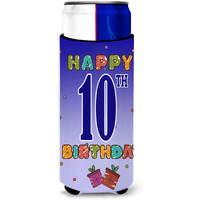 Happy 10th Birthday Ultra Beverage Insulators for slim cans CJ1101MUK