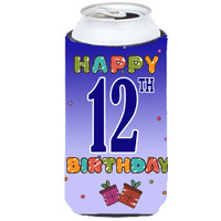 Happy 12th Birthday Tall Boy Beverage Insulator Hugger CJ1103TBC
