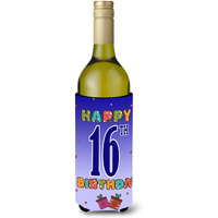 Happy 16th Birthday Wine Bottle Beverage Insulator Hugger CJ1107LITERK