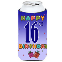 Happy 16th Birthday Tall Boy Beverage Insulator Hugger CJ1107TBC