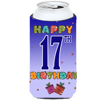 Happy 17th Birthday Tall Boy Beverage Insulator Hugger CJ1108TBC