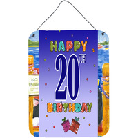 "Caroline's Treasures CJ1120DS1216 Happy 19th Birthday Wall or Door Hanging Prints, 16 x 12"", Multicolor"