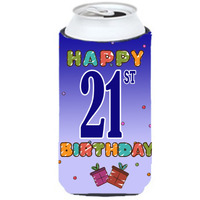 Happy 21st Birthday Tall Boy Beverage Insulator Hugger CJ1121TBC