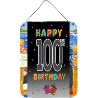 "Caroline's Treasures CJ1129DS1216 Happy 100th Birthday Wall or Door Hanging Prints, 16 x 12"", Multicolor"