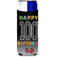 Happy 100th Birthday Ultra Beverage Insulators for slim cans CJ1129MUK