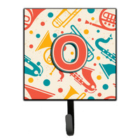 "Caroline's Treasures CJ2001-OSH4 Letter O Retro Teal Orange Musical Instruments Initial Leash or Key Holder, Small, Multicolor"